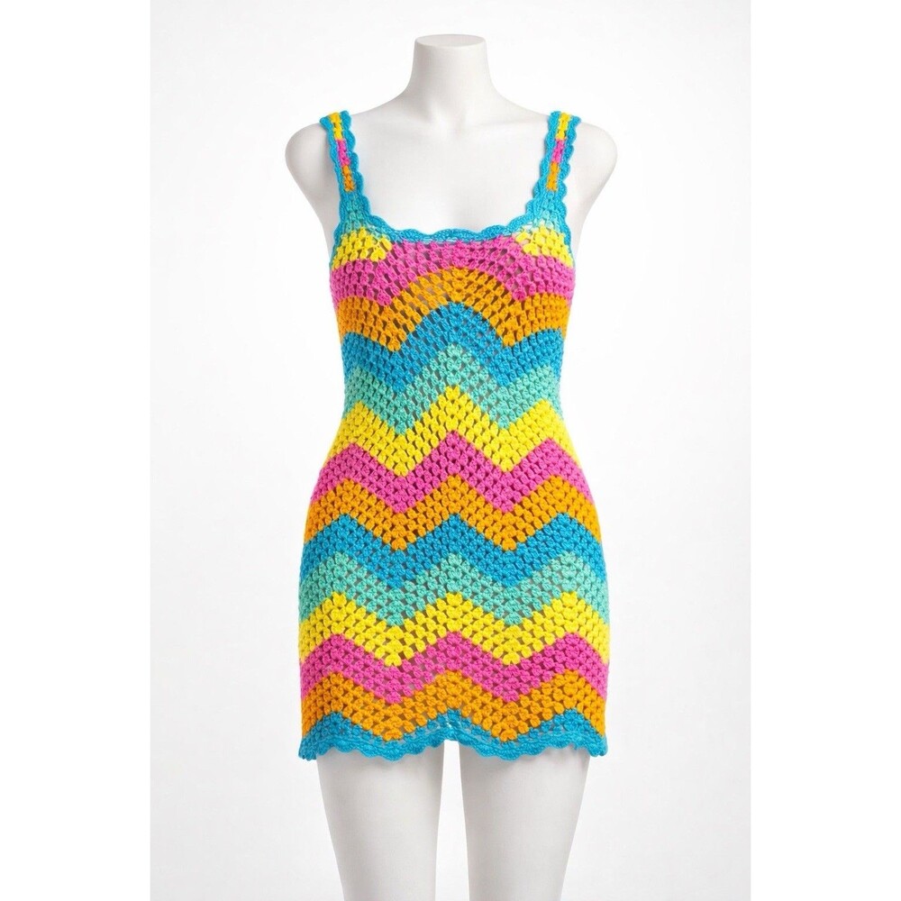 Women's Show Me Your Mumu Tara Crochet Knit Mini Dress - Size M